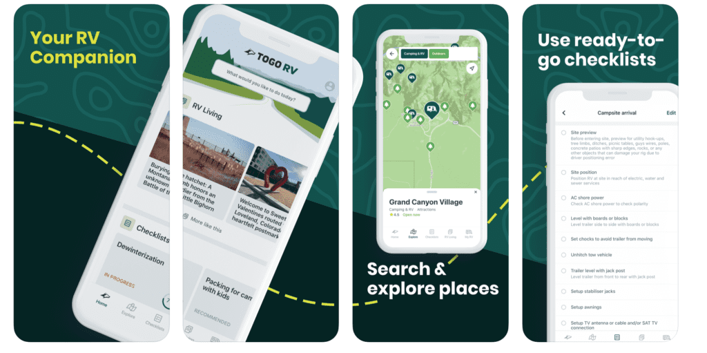 Togo RV App screenshots