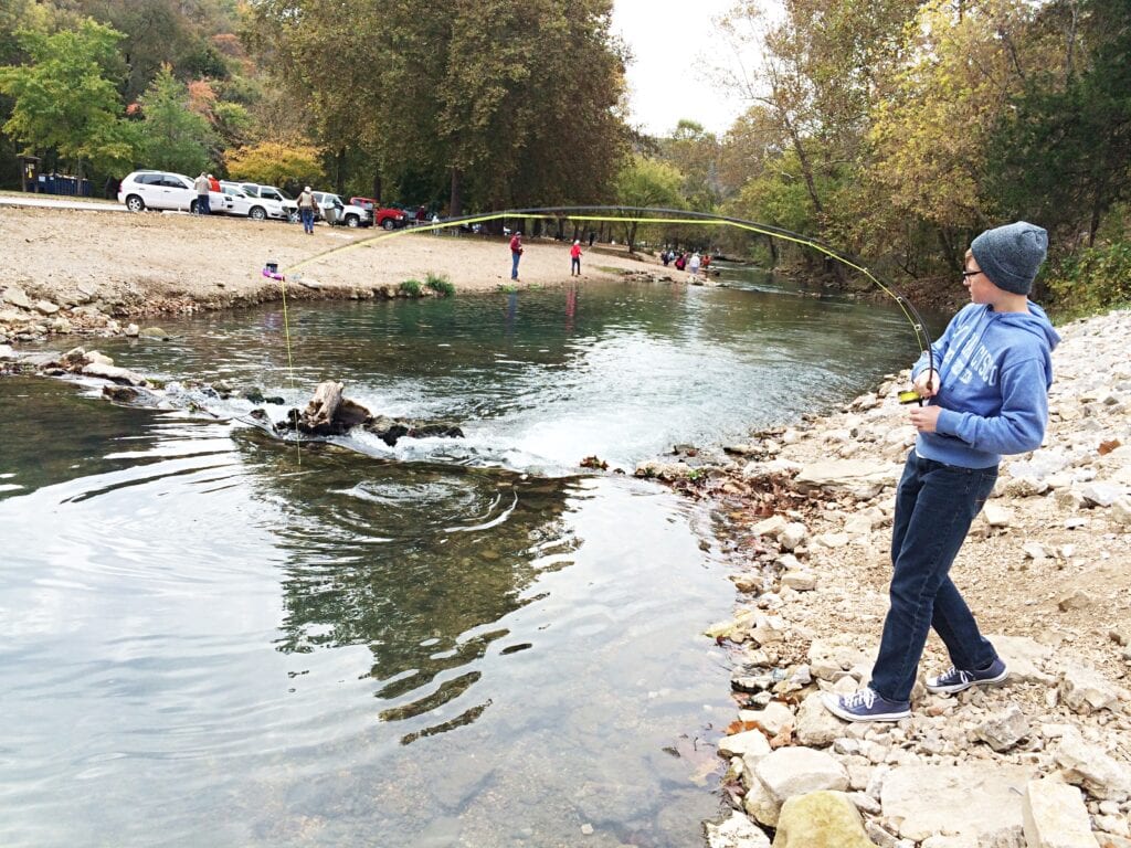 Fishing at Bennett Springs State Park in Missouri